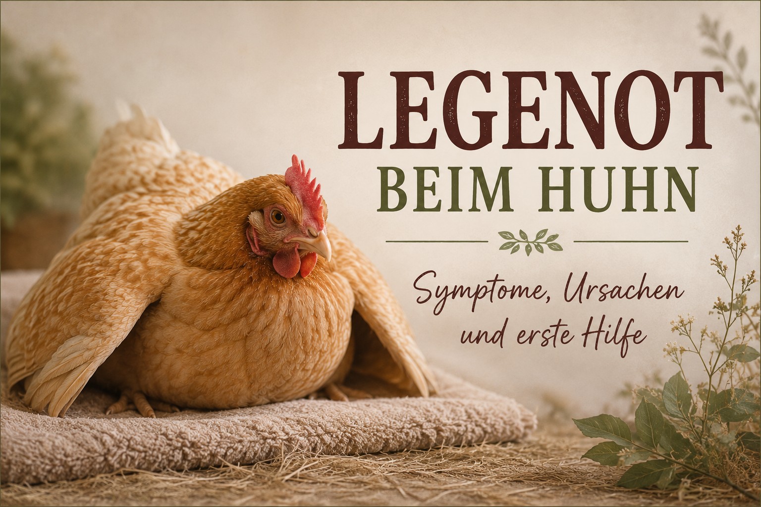 Legenot beim Huhn erkennen – Symptome, Ursachen und erste Hilfe