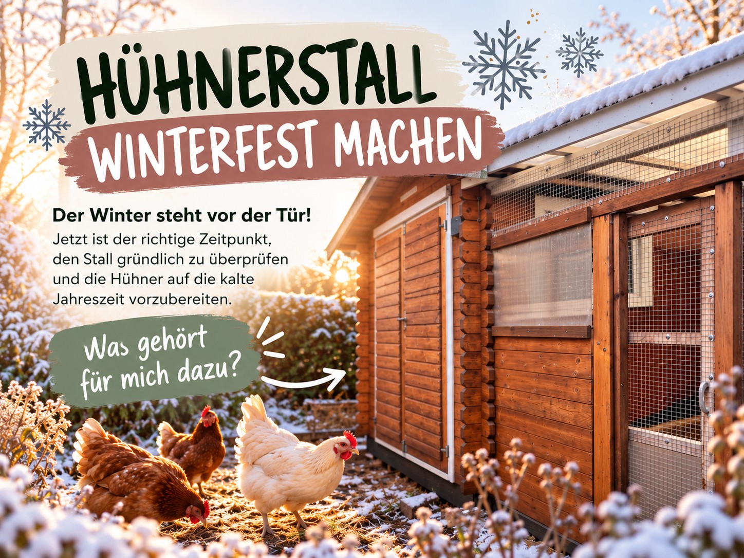 Hühnerstall winterfest machen: So kommen Hühner gut durch die kalte Jahreszeit